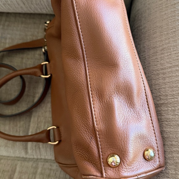 Michael Kors medium brown grained leather with crossbody strap appr 8 x 10 - Picture 11 of 16